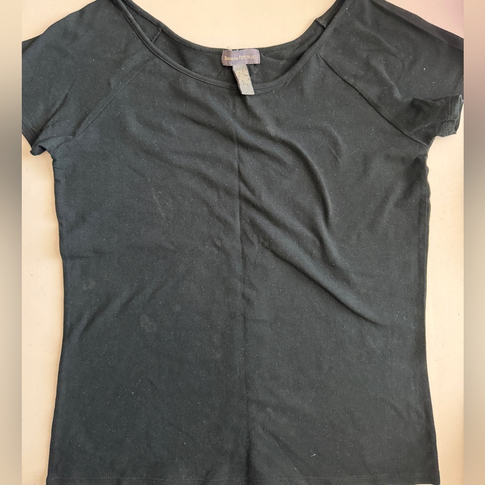 🖤🐈‍⬛BANANA REPUBLIC Black Cotton Stretch Top